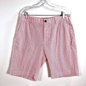 Brooks Brothers Red Striped Seersucker Shorts Mens 34 Casual Stylish Comfort